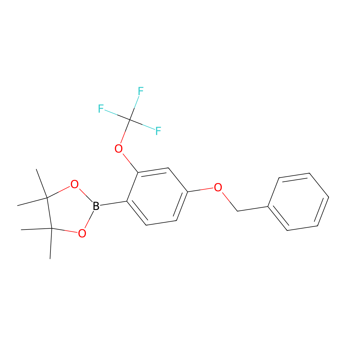 4-Benzyloxy-2-(trifluoromethoxy)phenylboronic acid pinacol ester molecular structure, CAS 2121511-68-8