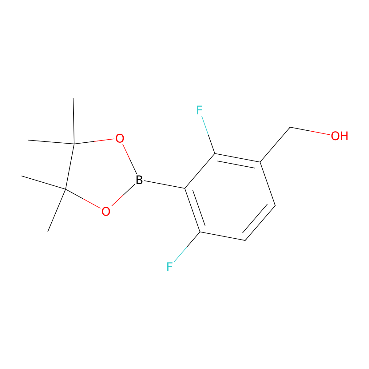 2,6-Difluoro-3-hydroxymethylphenylboronic acid pinacol ester molecular structure, CAS 2121511-74-6