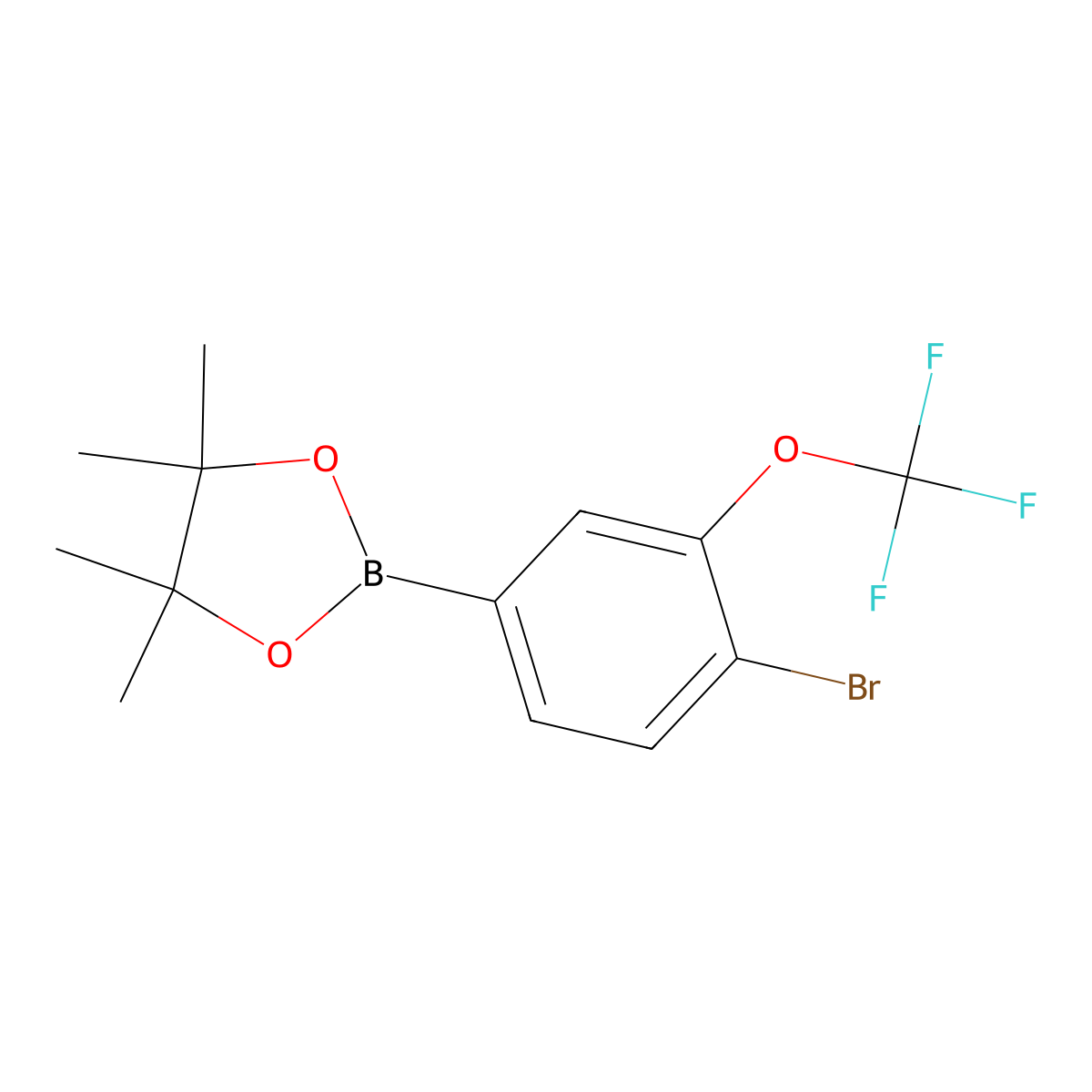4-Bromo-3-(trifluoromethoxy)phenylboronic acid pinacol ester molecular structure, CAS 2121511-78-0