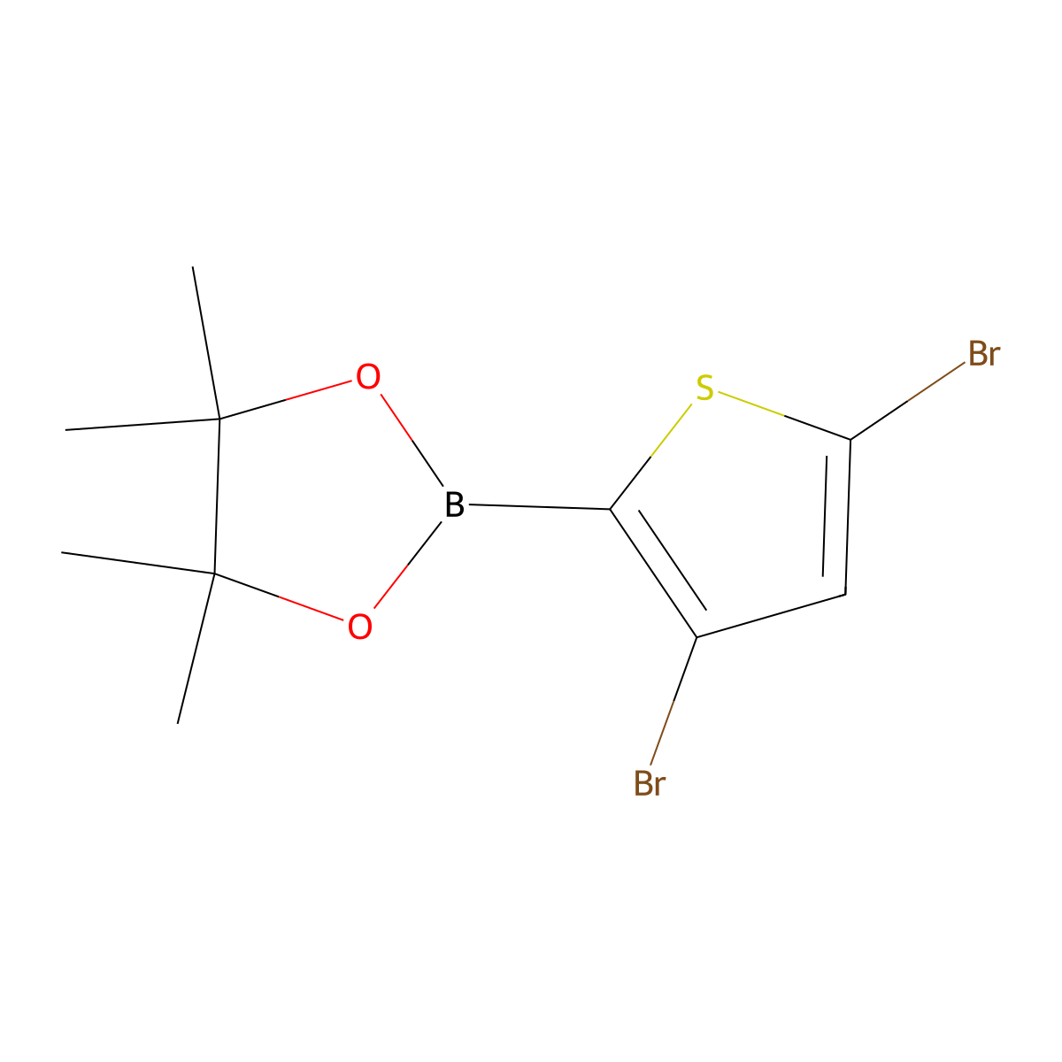 (3,5-Dibromothiophen-2-yl)boronic acid pinacol ester molecular structure, CAS 2121511-80-4