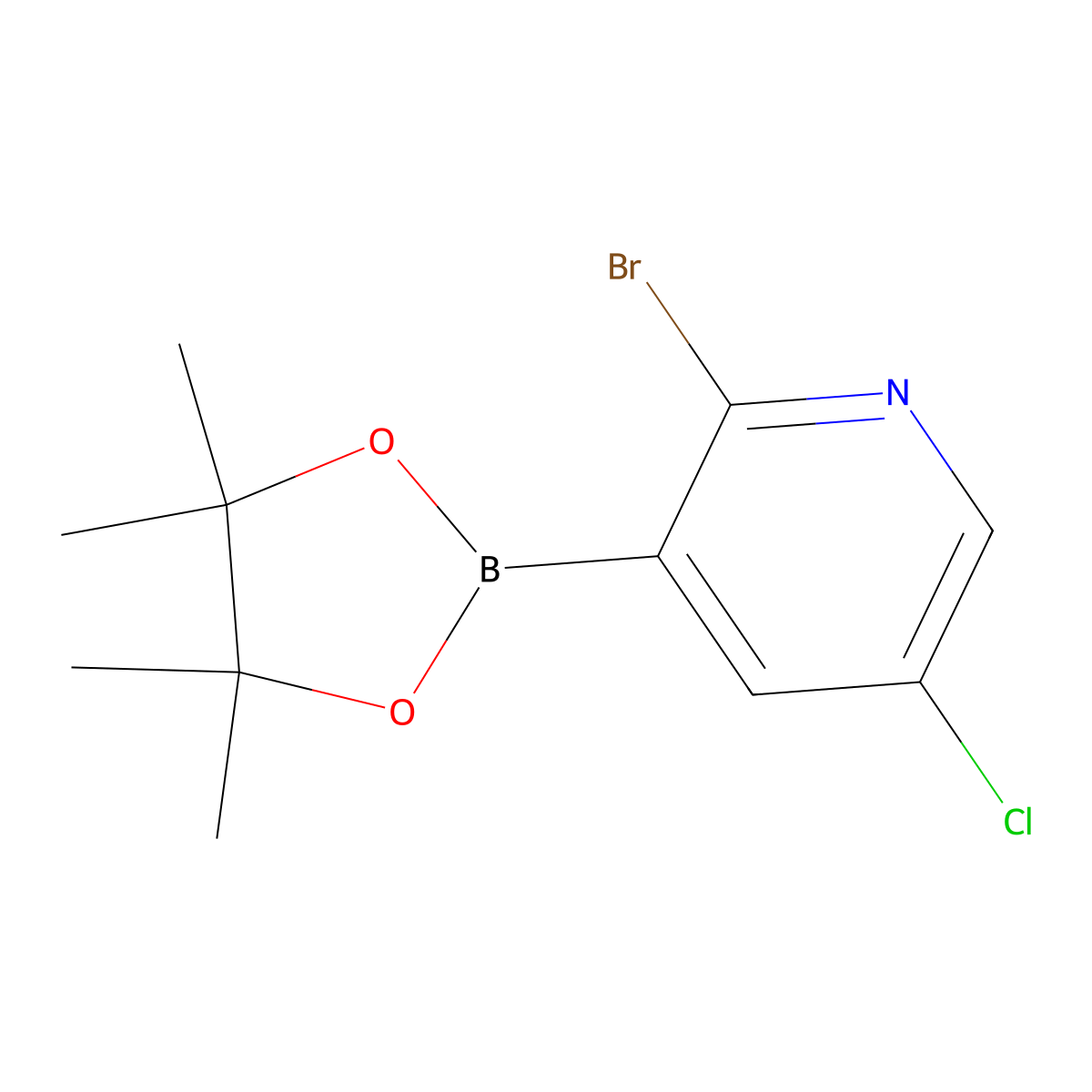 2-Bromo-5-chloropyridine-3-boronic acid pinacol ester molecular structure, CAS 2121511-83-7