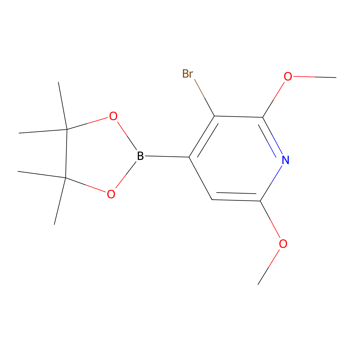 (3-Bromo-2,6-dimethoxypyridin-4-yl)boronic acid pinacol ester molecular structure, CAS 2121511-86-0