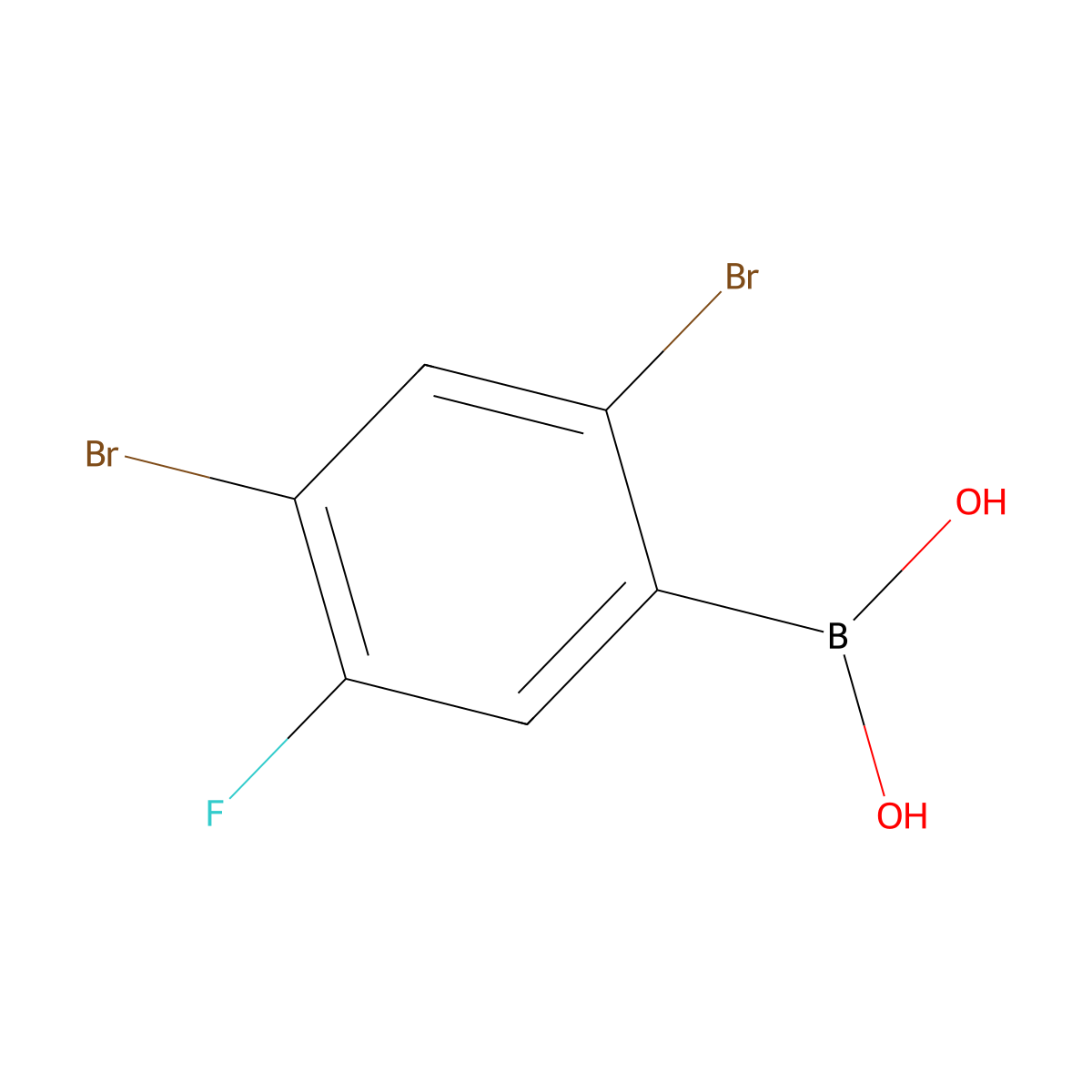 2,4-Dibromo-5-fluorophenylboronic acid molecular structure, CAS 2121511-89-3