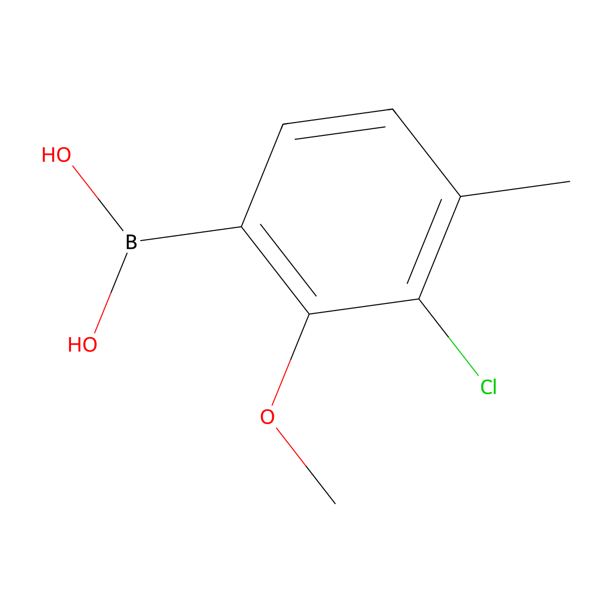 3-Chloro-2-methoxy-4-methylphenylboronic acid molecular structure, CAS 2121511-90-6