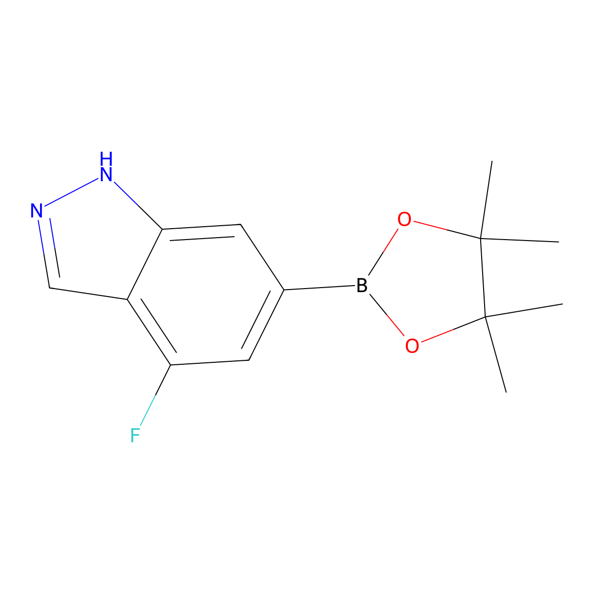 (4-Fluoro-1H-indazol-6-yl)boronic acid pinacol ester molecular structure, CAS 2121511-94-0