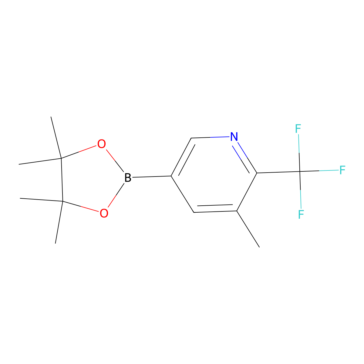 3-Methyl-5-(4,4,5,5-tetramethyl-1,3,2-dioxaborolan-2-yl)-2-(trifluoromethyl)pyridine molecular structure, CAS 2121511-95-1