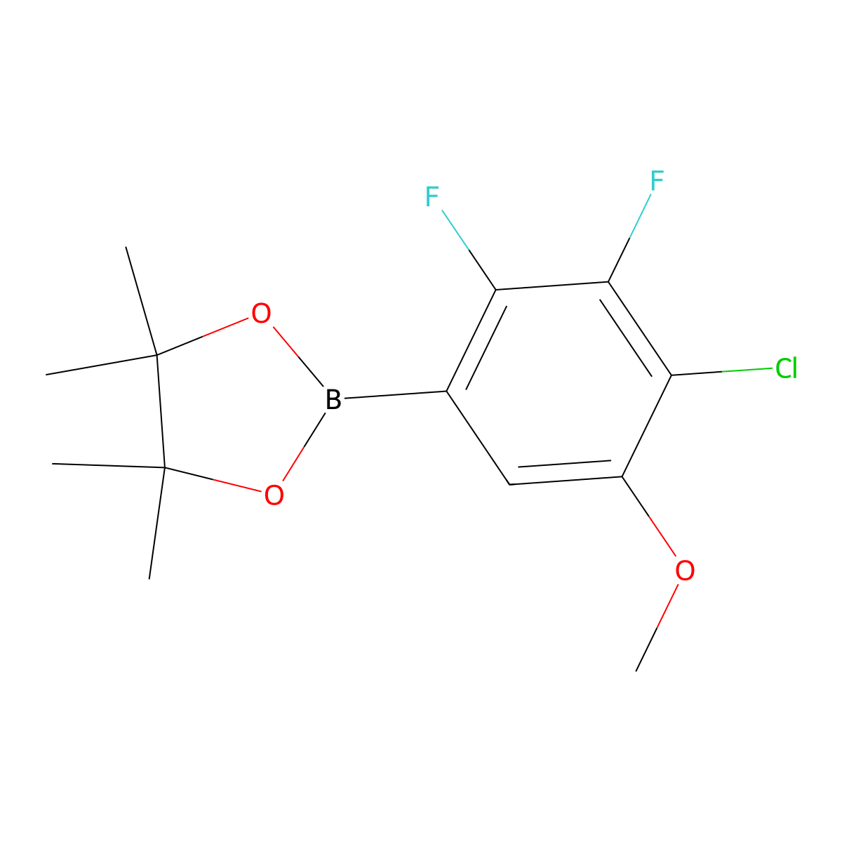 4-Chloro-2,3-difluoro-5-methoxyphenylboronic acid pinacol ester molecular structure, CAS 2121511-96-2