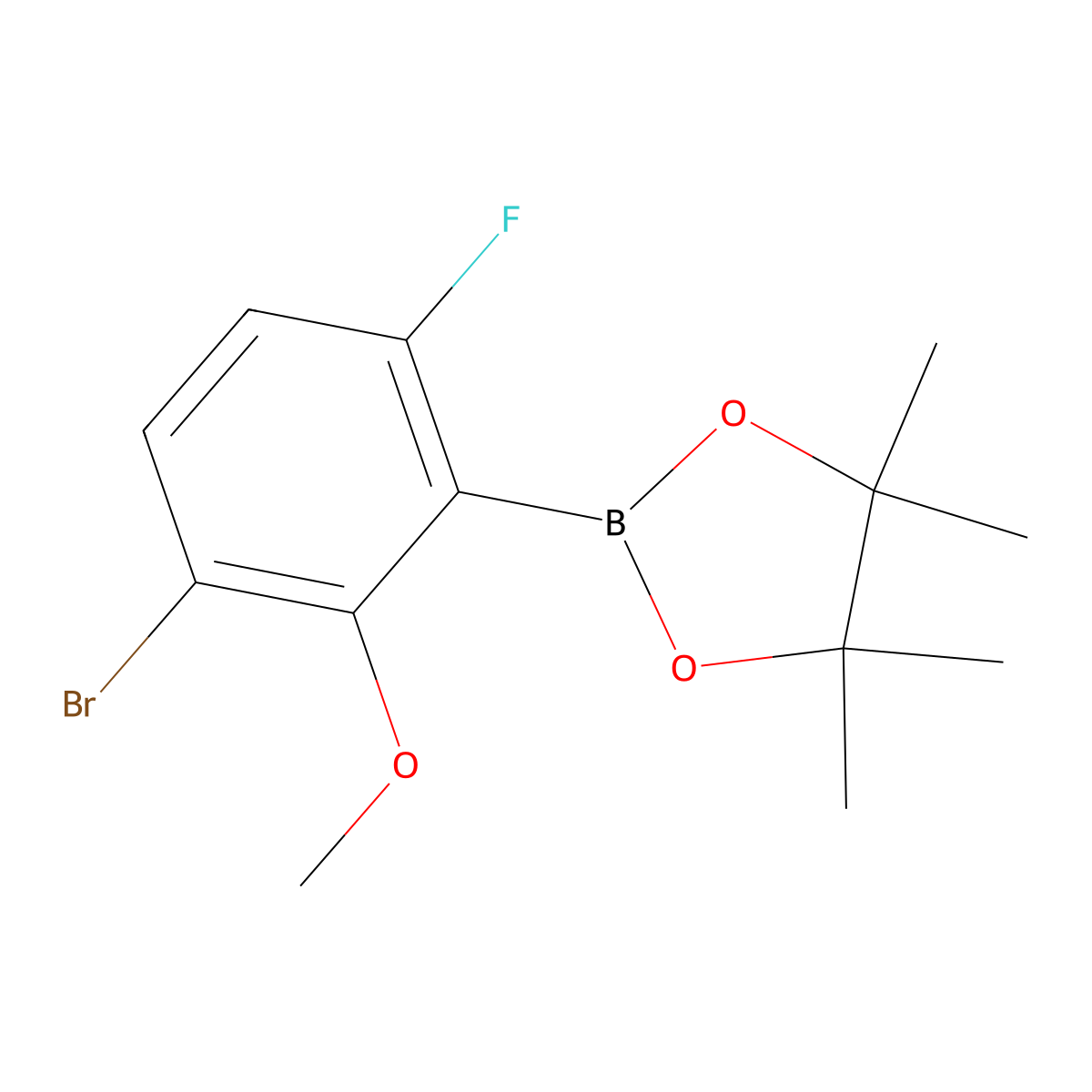 3-Bromo-6-fluoro-2-methoxyphenylboronic acid pinacol ester molecular structure, CAS 2121511-98-4
