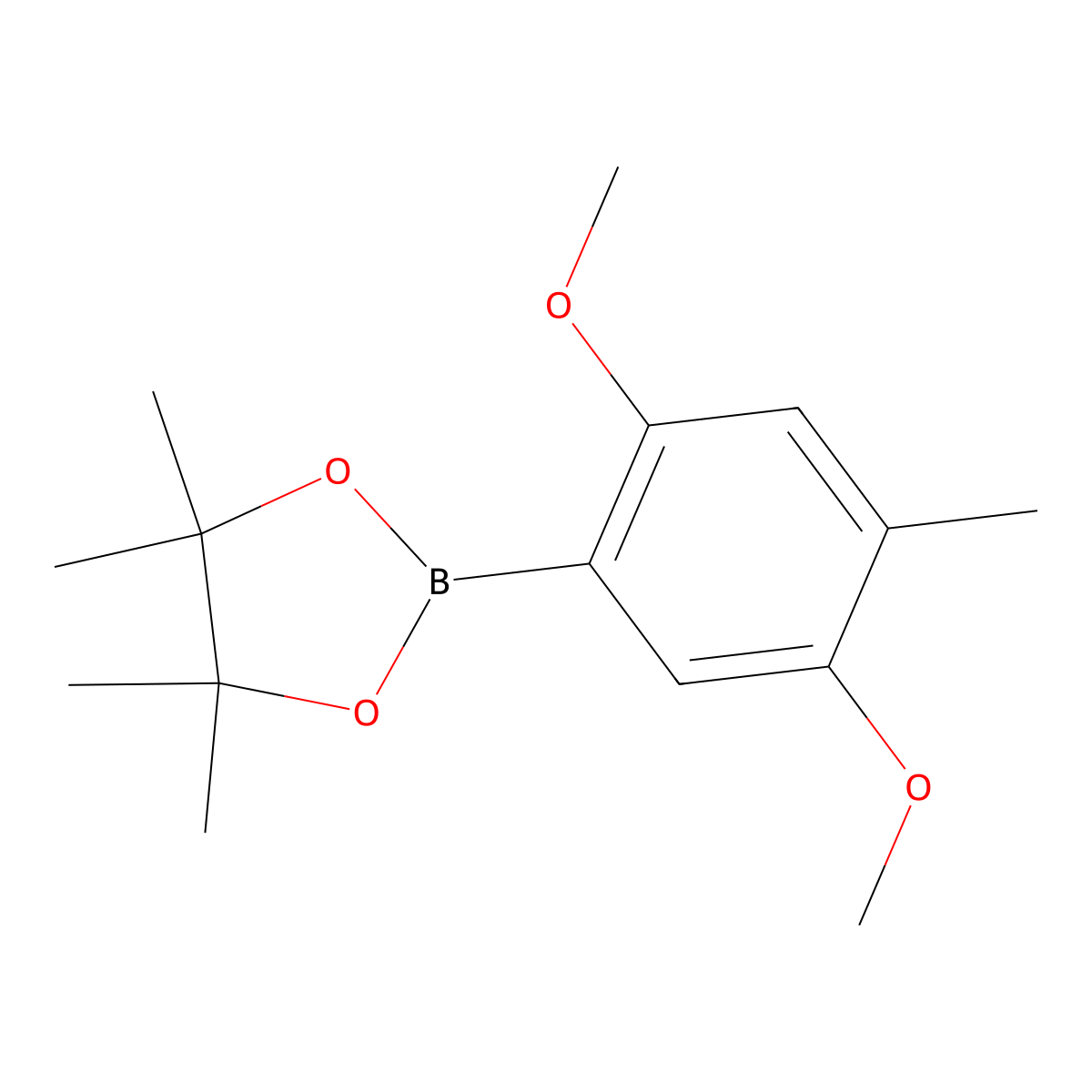 2-(2,5-Dimethoxy-4-methylphenyl)-4,4,5,5-tetramethyl-1,3,2-dioxaborolane molecular structure, CAS 2121511-99-5