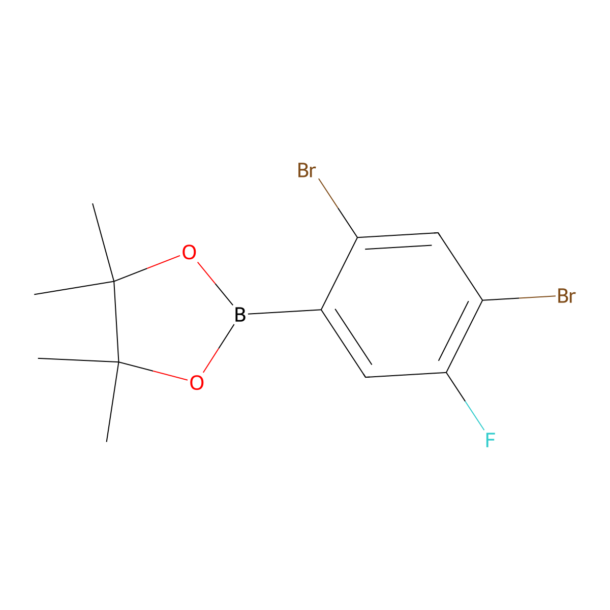 2,4-Dibromo-5-fluorophenylboronic acid pincol ester molecular structure, CAS 2121512-02-3