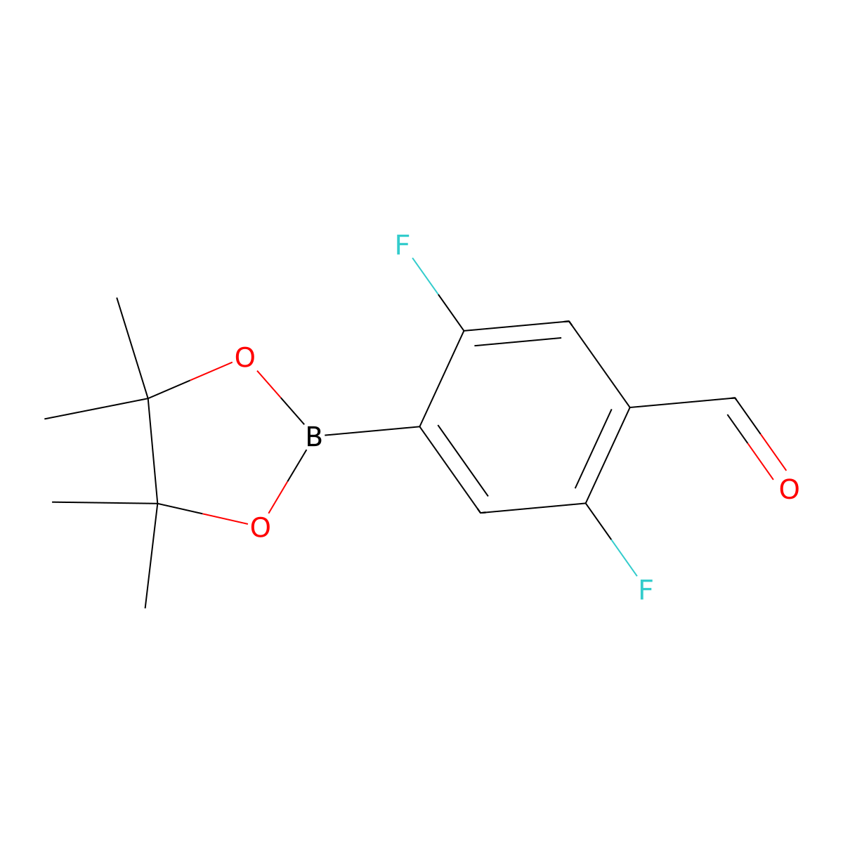 2,5-Difluoro-4-(4,4,5,5-tetramethyl-1,3,2-dioxaborolan-2-yl)benzaldehyde molecular structure, CAS 2121512-03-4