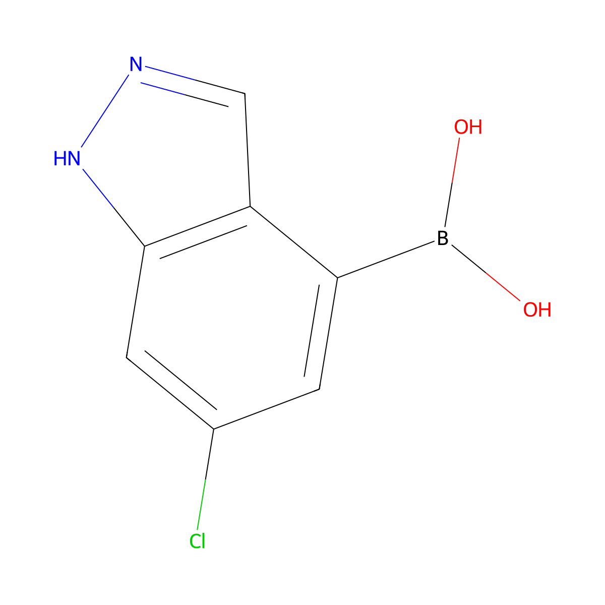6-Chloro-1H-indazole-4-boronic acid molecular structure, CAS 2121512-04-5