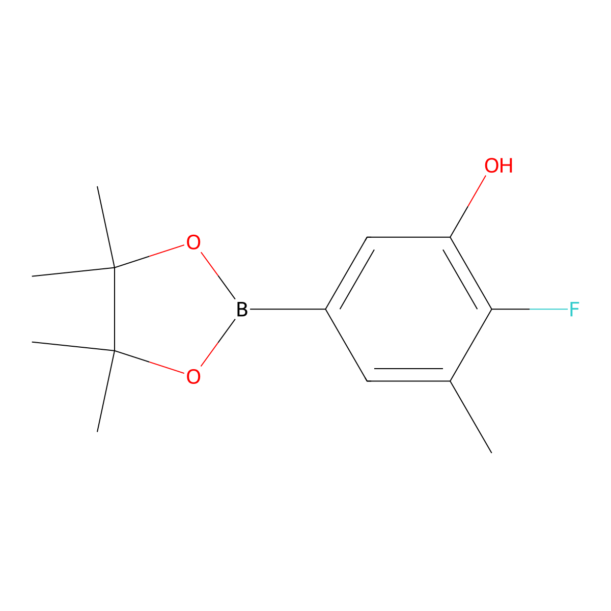 4-Fluoro-3-hydroxy-5-methylphenylboronic acid, pinacol ester molecular structure, CAS 2121512-07-8