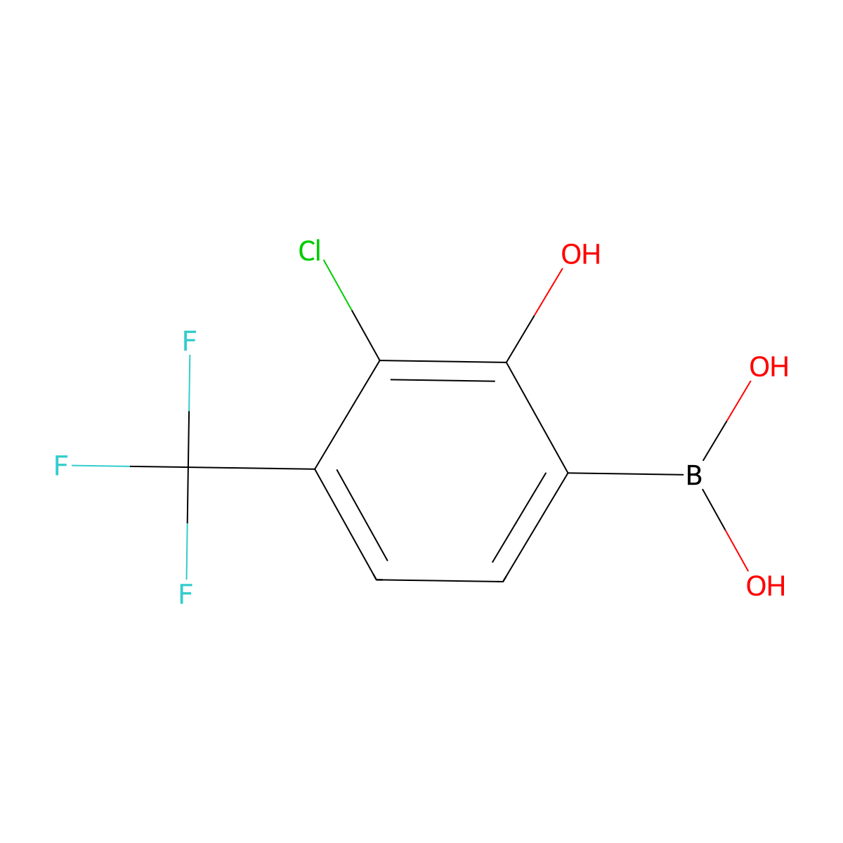 3-Chloro-2-hydroxy-4-(trifluoromethyl)phenylboronic acid molecular structure, CAS 2121512-08-9