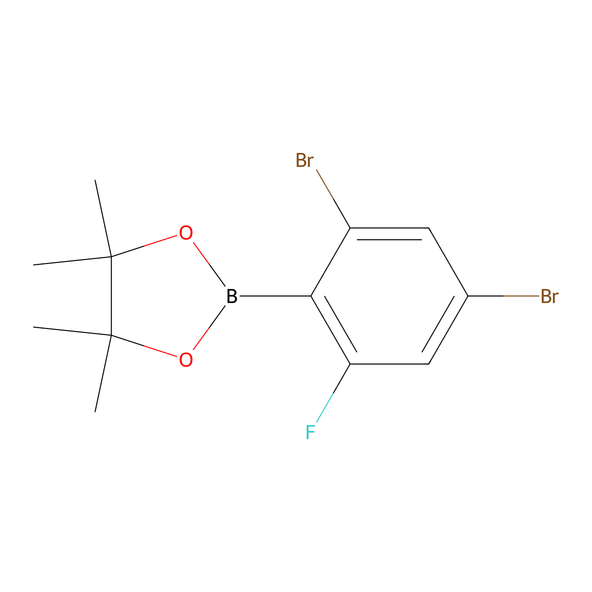 2,4-Dibromo-6-fluorophenylboronic acid pinacol ester molecular structure, CAS 2121512-09-0
