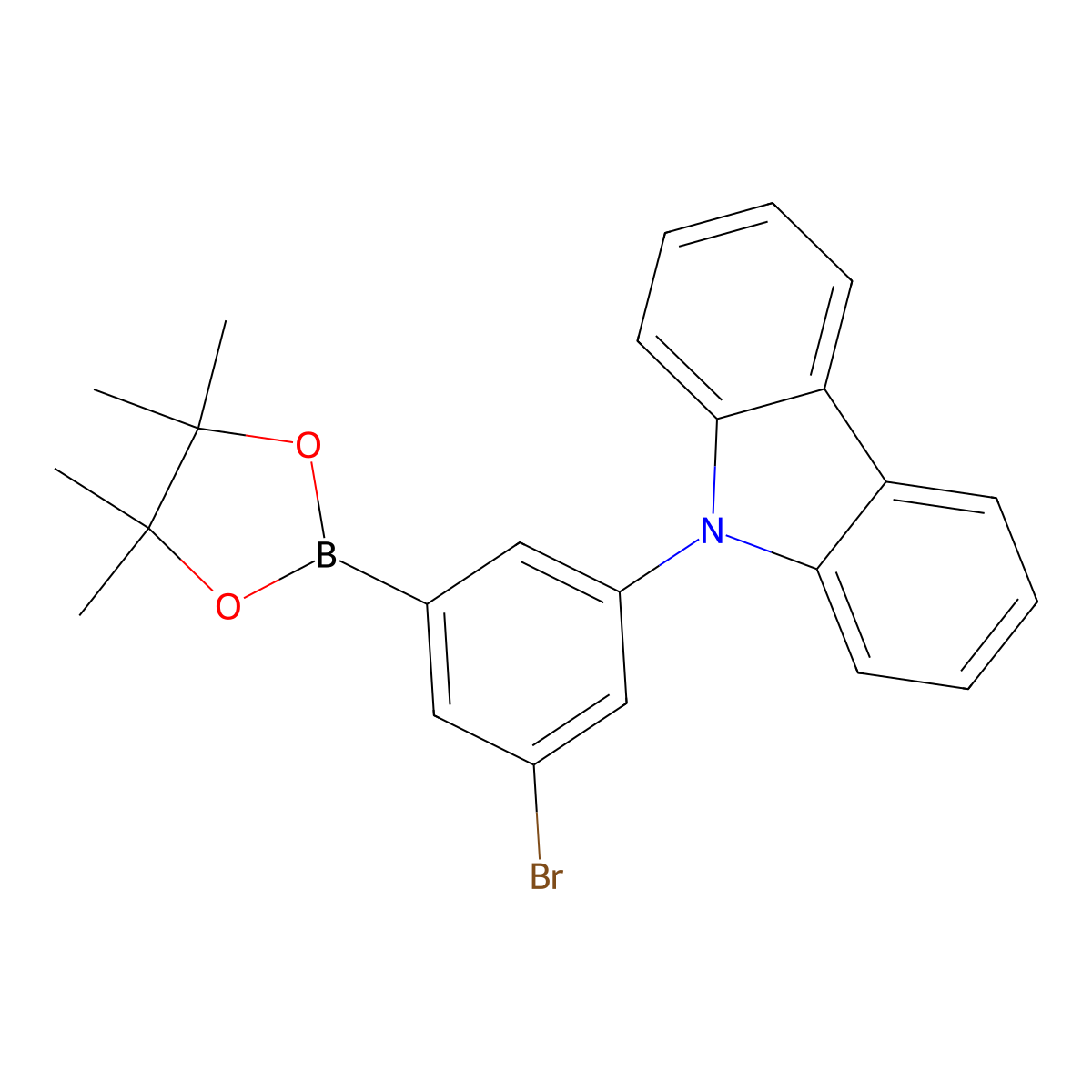 3-Bromo-5-(9H-carbazol-9-yl)-phenylboronic acid pinacol ester molecular structure, CAS 2121512-10-3