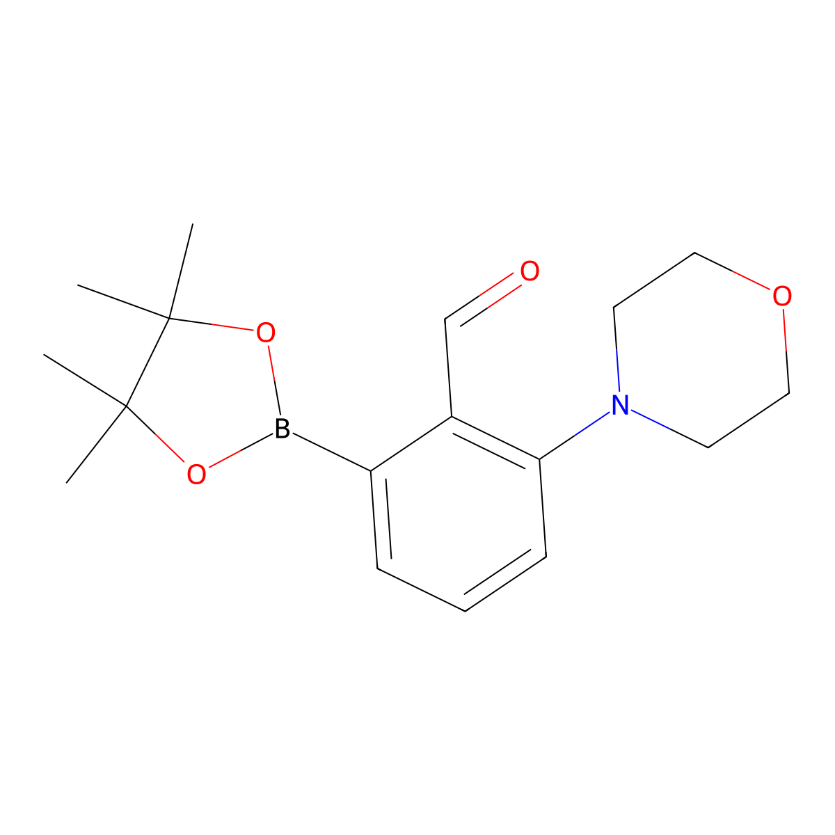 2-Formyl-3-(morpholino)phenylboronic acid pinacol ester molecular structure, CAS 2121512-13-6