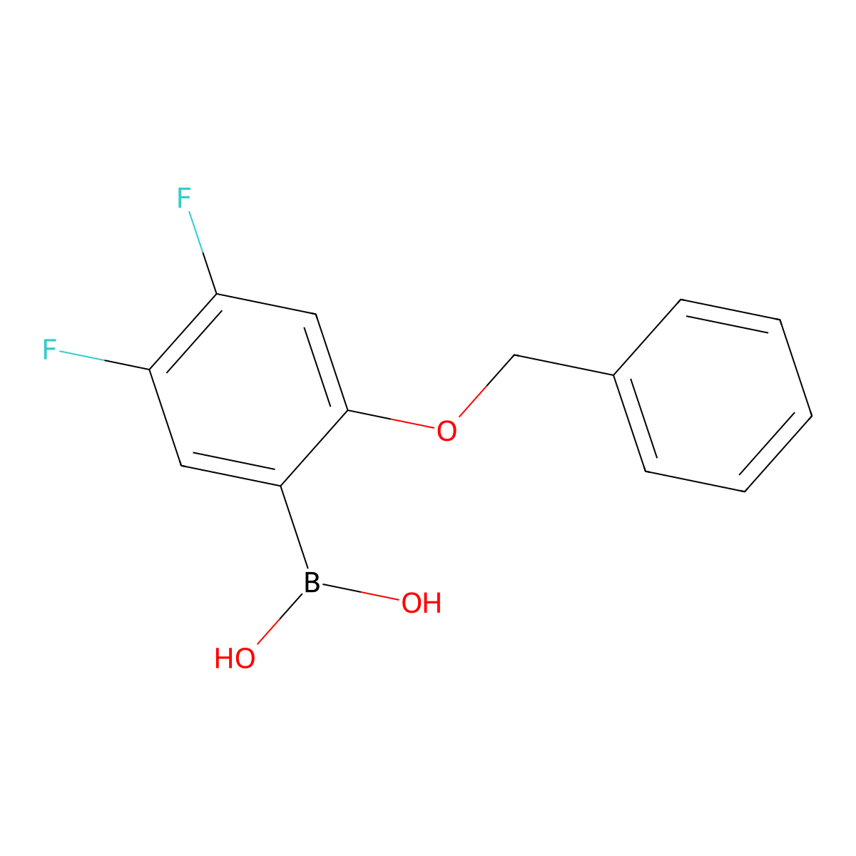 2-Benzyloxy-4,5-difluorophenylboronic acid molecular structure, CAS 2121512-14-7