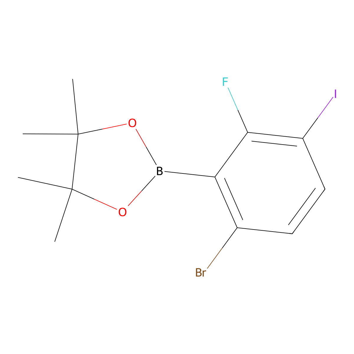 6-Bromo-2-fluoro-3-iodophenylboronic acid pinacol ester molecular structure, CAS 2121512-15-8
