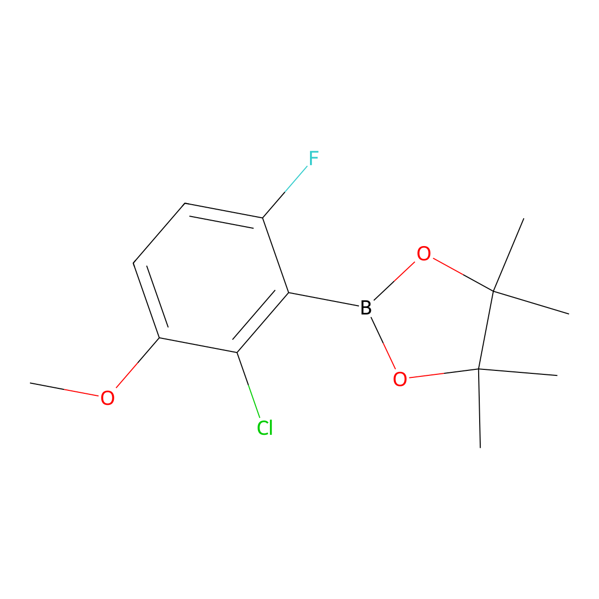 2-Chloro-6-fluoro-3-methoxyphenylboronic acid pinacol ester molecular structure, CAS 2121512-16-9