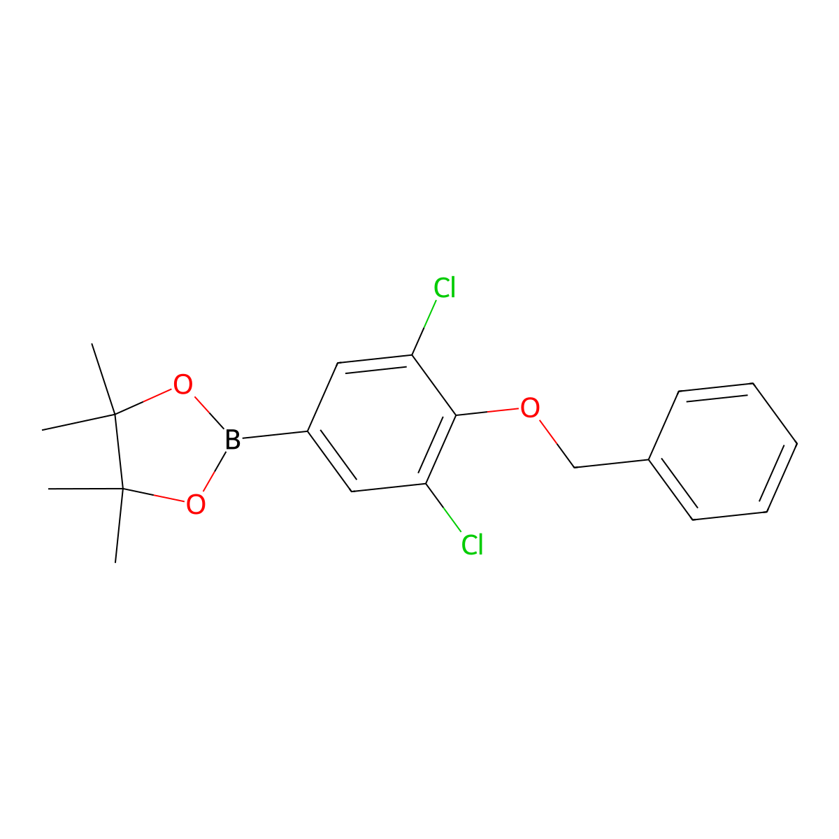 4-Benzyloxy-3,5-dichlorophenylboronic acid pinacol ester molecular structure, CAS 2121512-17-0