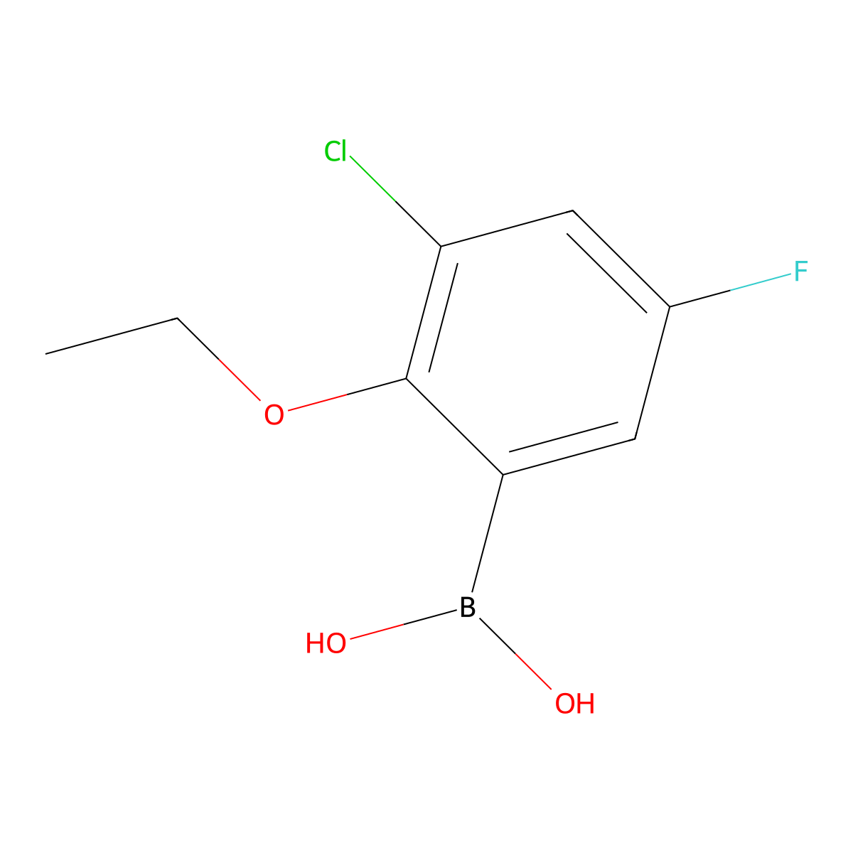 3-Chloro-2-ethoxy-5-fluorophenylboronicacid molecular structure, CAS 2121512-18-1