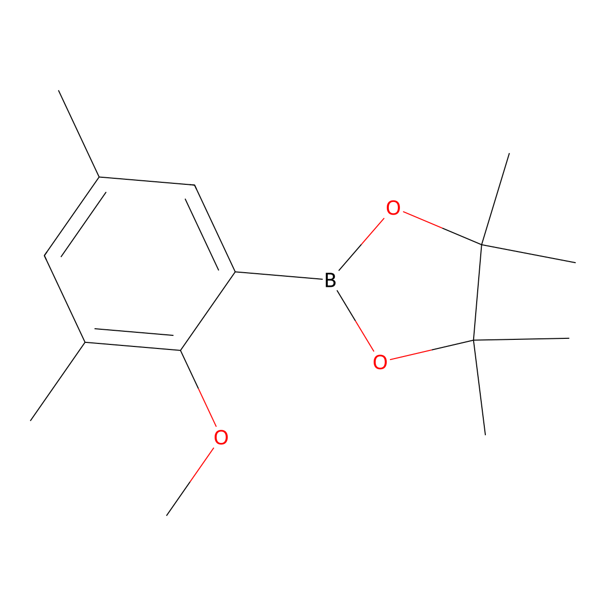 3,5-Dimethyl-2-methoxyphenylboronic acid pinacol ester molecular structure, CAS 2121512-20-5