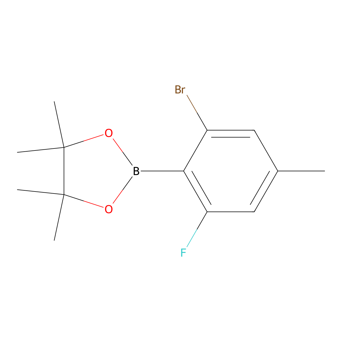 2-Bromo-6-fluoro-4-methylphenylboronic acid pinacol ester molecular structure, CAS 2121512-27-2