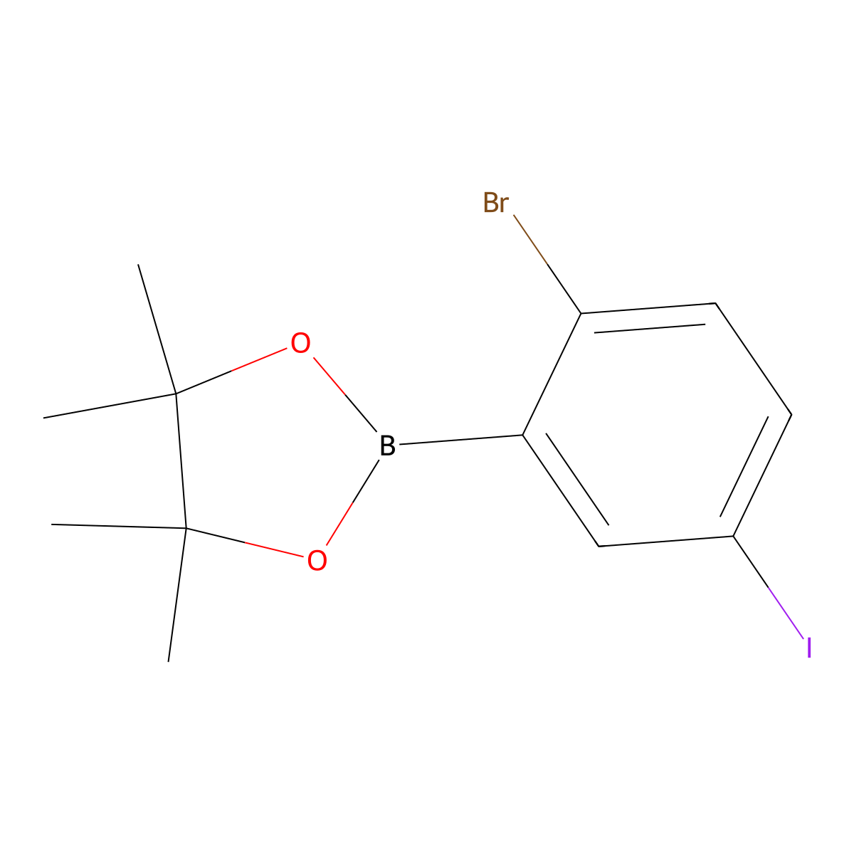 2-Bromo-5-iodophenylboronic acid pinacol ester molecular structure, CAS 2121512-32-9