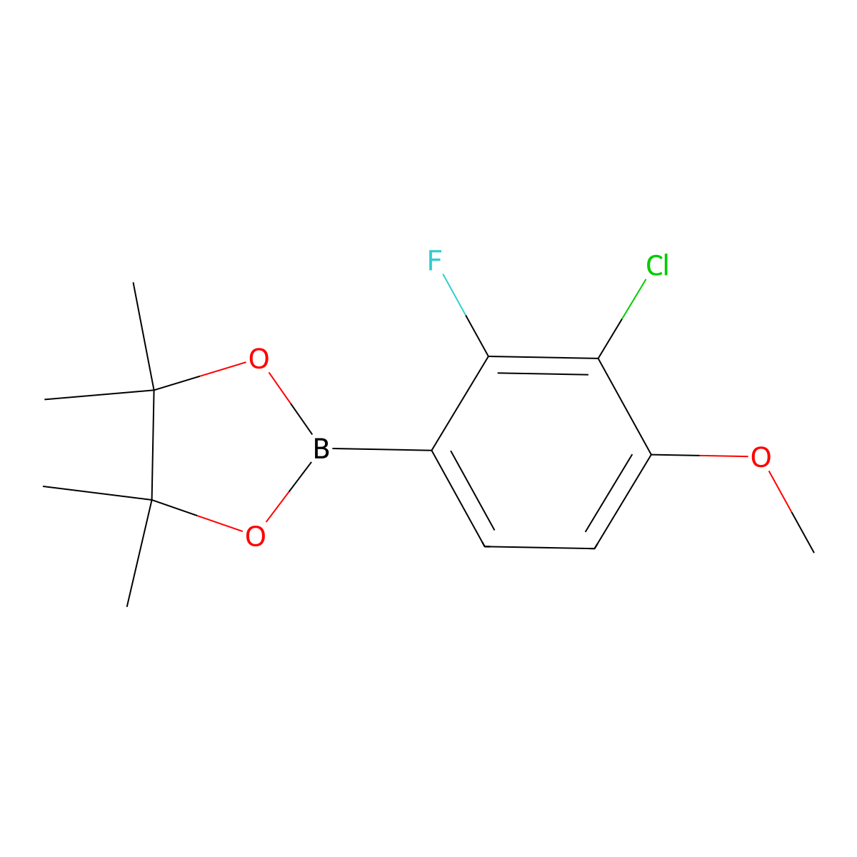 3-Chloro-2-fluoro-4-methoxyphenylboronic acid pinacol ester molecular structure, CAS 2121512-36-3