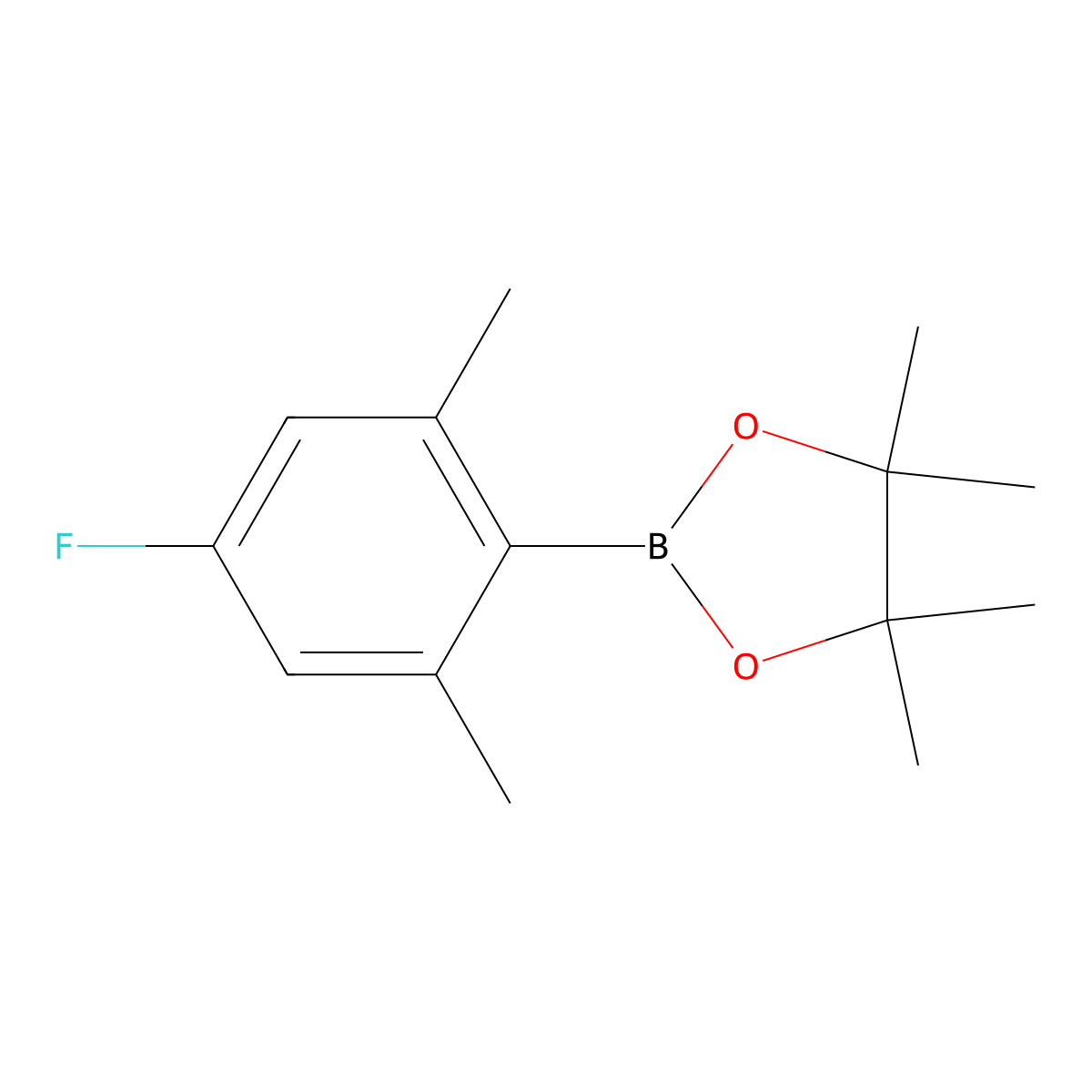 2-(4-Fluoro-2,6-dimethylphenyl)-4,4,5,5-tetramethyl-1,3,2-dioxaborolane molecular structure, CAS 2121512-41-0