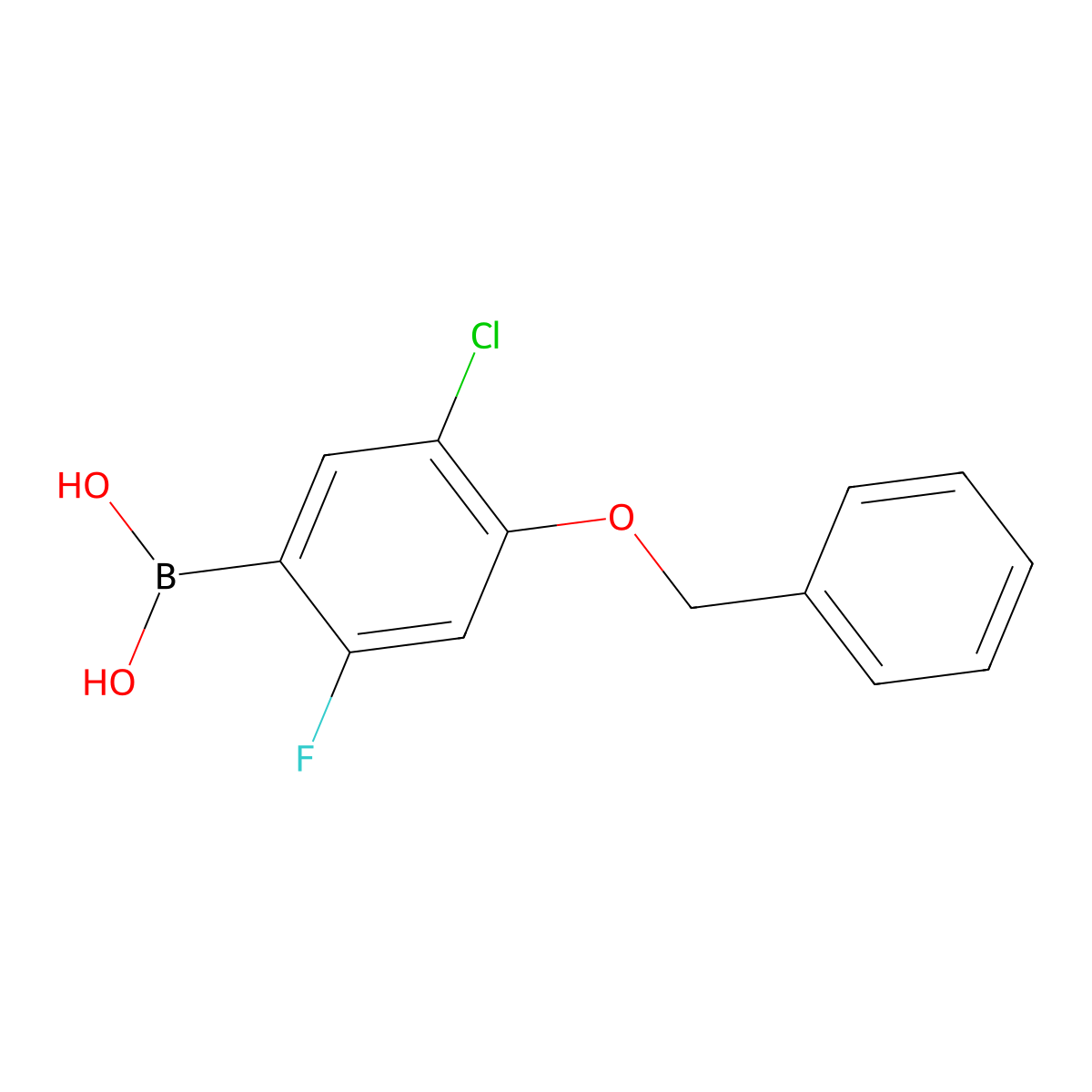 4-Benzyloxy-5-chloro-2-fluorophenylboronic acid molecular structure, CAS 2121512-45-4