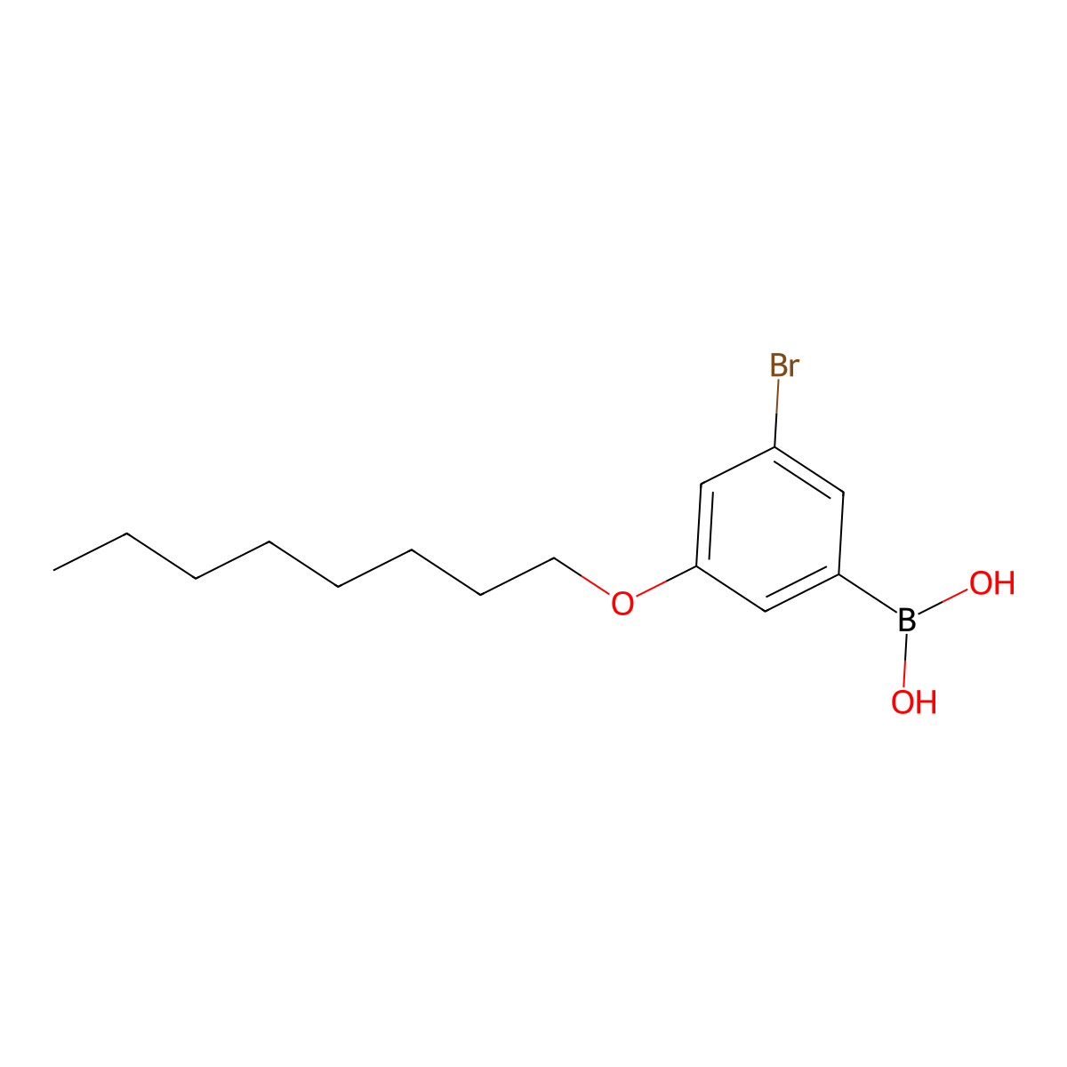 3-Bromo-5-octyloxyphenylboronic acid molecular structure, CAS 2121512-47-6