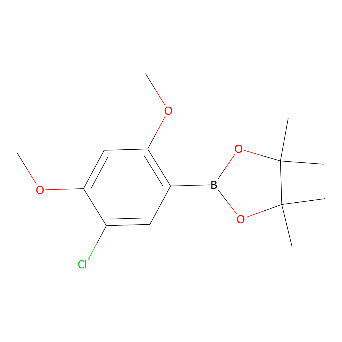 1,3,2-Dioxaborolane, 2-(5-chloro-2,4-dimethoxyphenyl)-4,4,5,5-tetramethyl- molecular structure, CAS 2121512-49-8