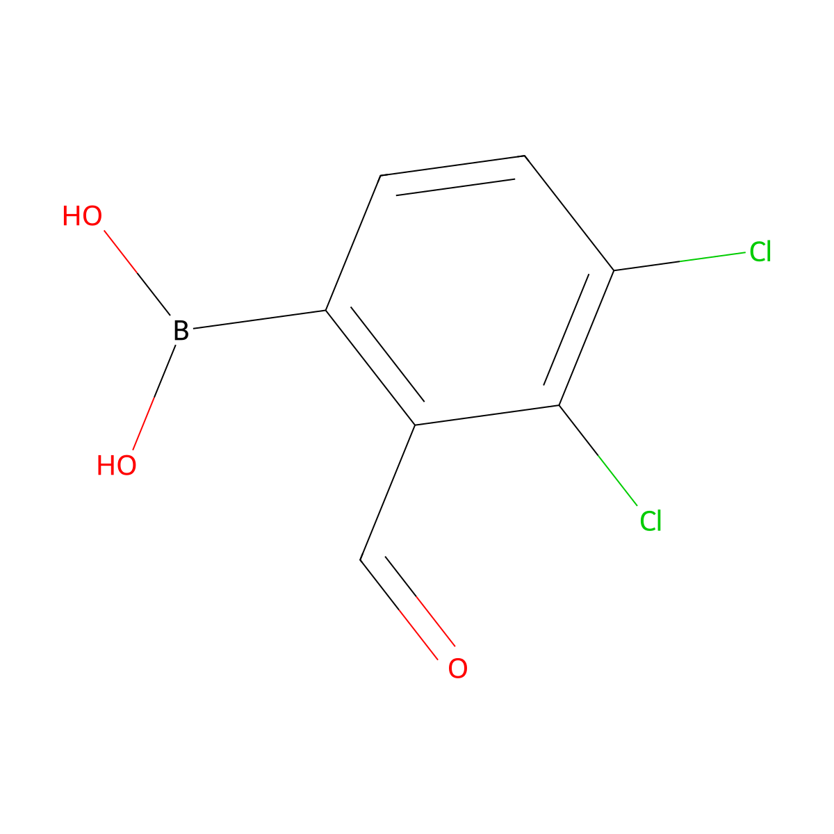 3,4-Dichloro-2-formylphenylboronic acid molecular structure, CAS 2121512-56-7