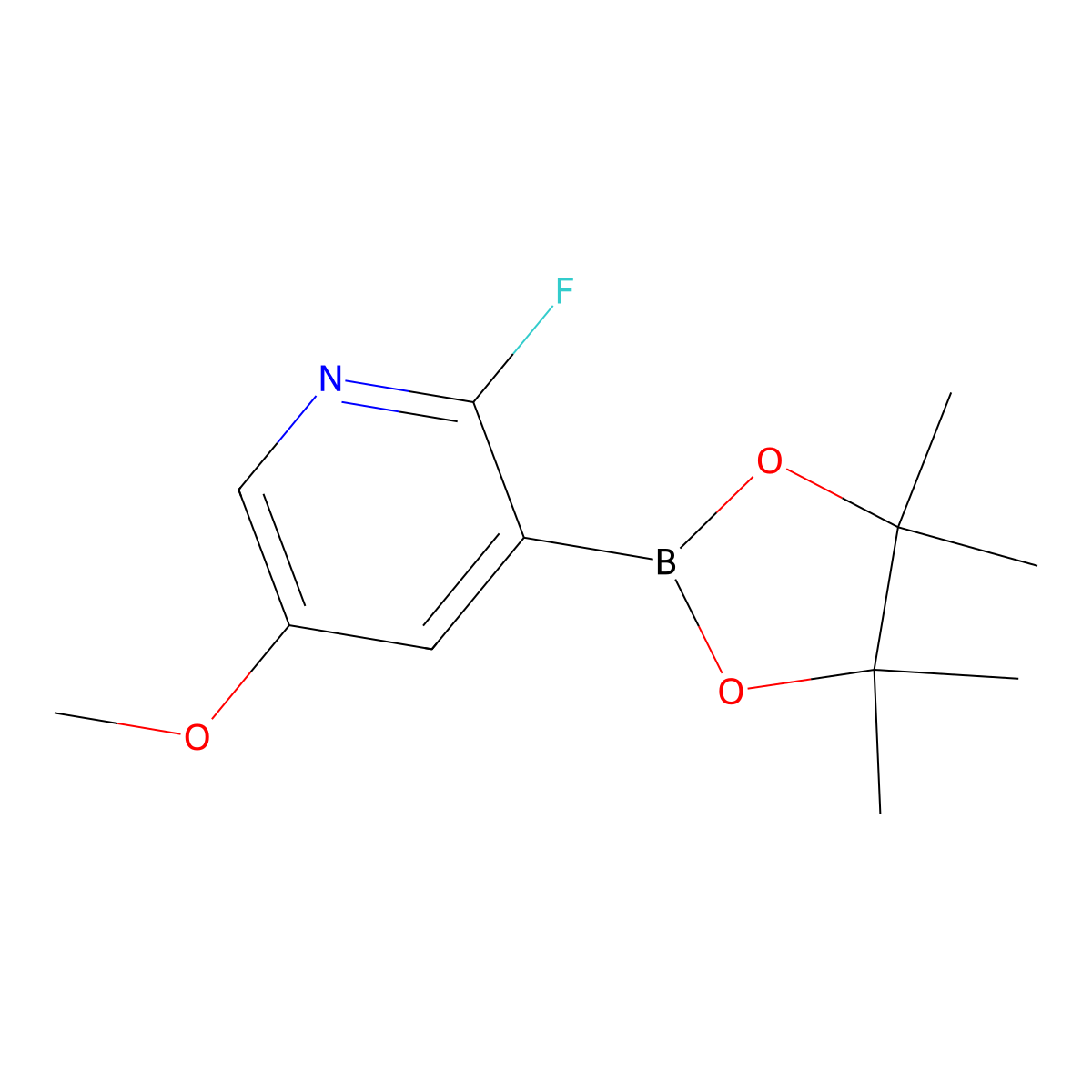 2-Fluoro-5-methoxypyridine-3-boronic acid pinacol ester molecular structure, CAS 2121512-59-0