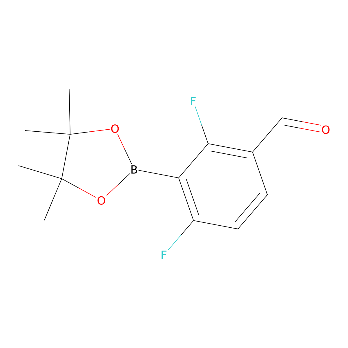 2,6-Difluoro-3-formylphenylboronic acid pinacol ester molecular structure, CAS 2121512-61-4