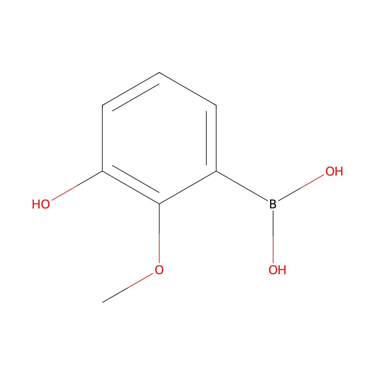 (3-Hydroxy-2-methoxyphenyl)boronic acid molecular structure, CAS 2121512-62-5