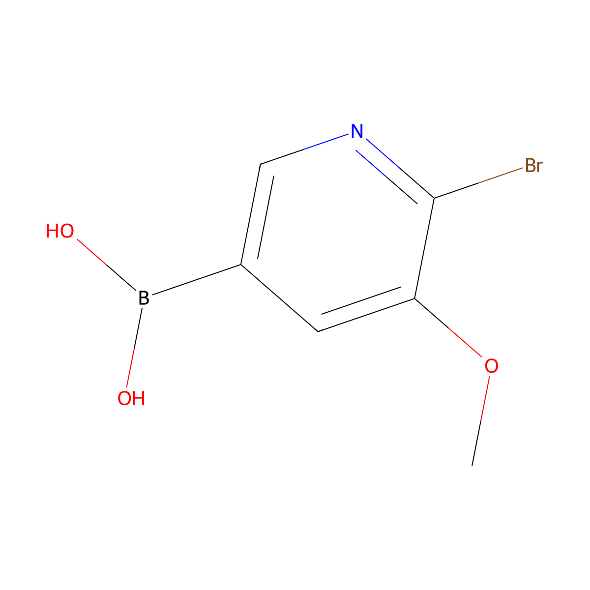 2-Bromo-3-methoxypyridine-5-boronic acid molecular structure, CAS 2121512-64-7