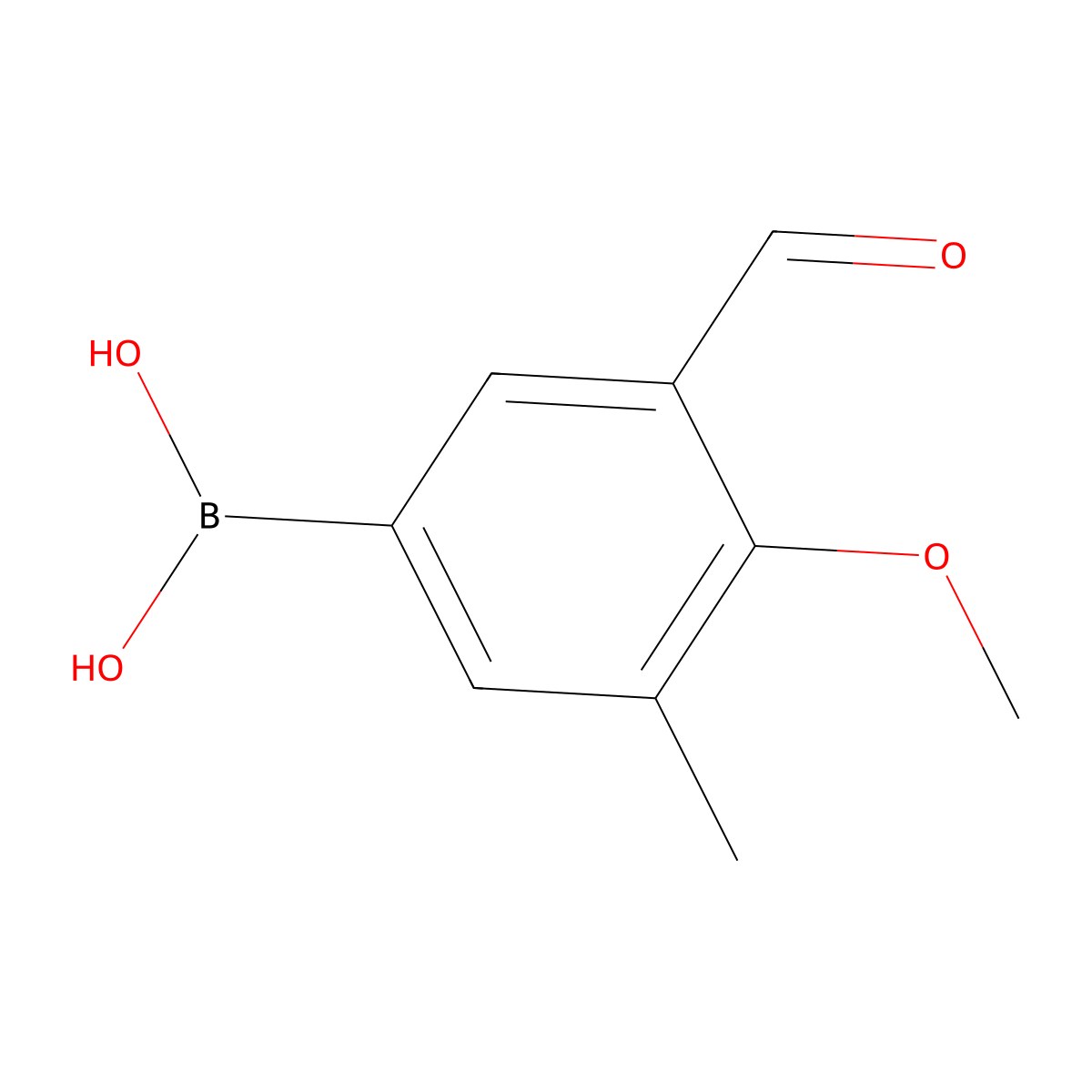 3-Formyl-4-methoxy-5-methylphenyl boronic acid molecular structure, CAS 2121512-68-1