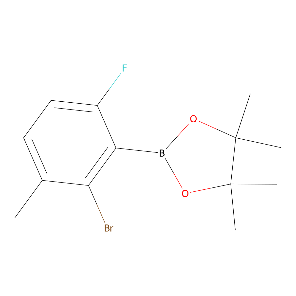 2-Bromo-6-fluoro-3-methylphenylboronic acid pinacol ester molecular structure, CAS 2121512-72-7