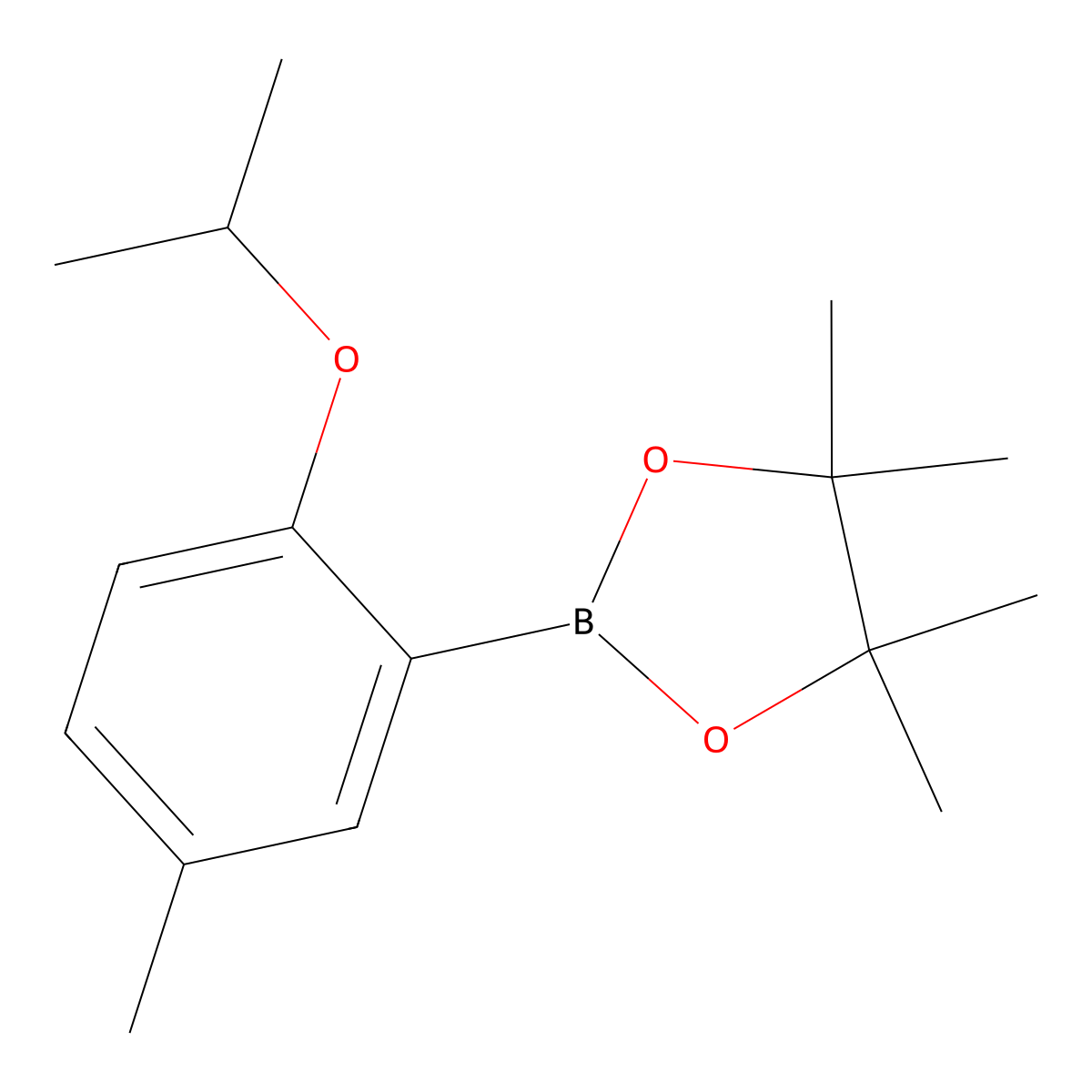 4,4,5,5-Tetramethyl-2-(5-methyl-2-propan-2-yloxy-phenyl)-1,3,2-dioxaborolane molecular structure, CAS 2121512-73-8