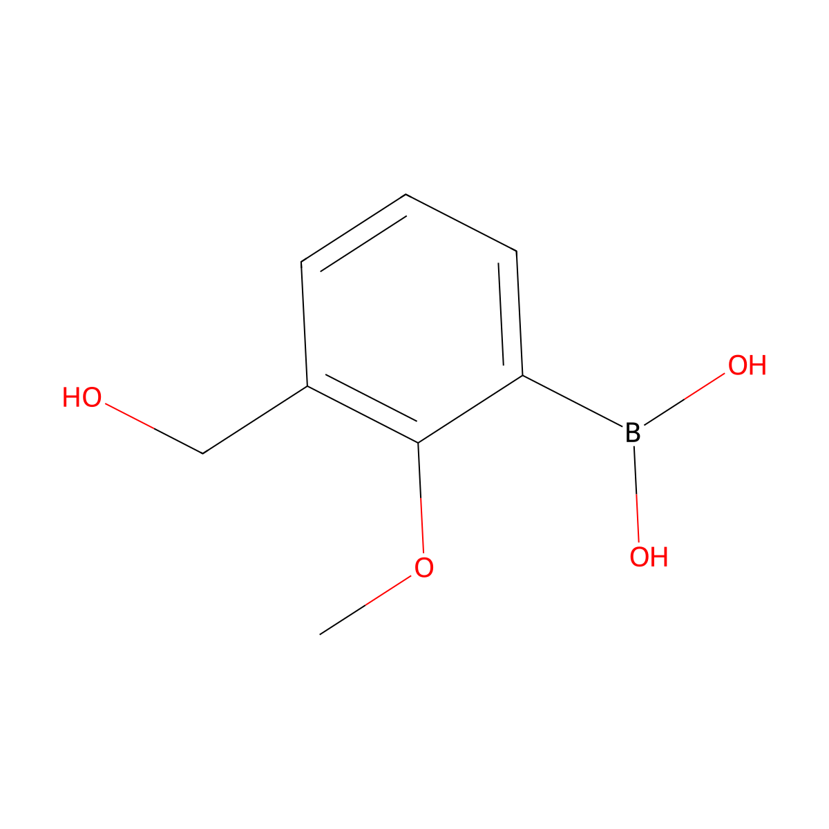 3-(Hydroxymethyl)-2-methoxyphenylboronic acid molecular structure, CAS 2121512-79-4