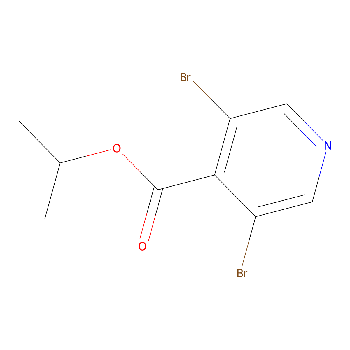 Propan-2-yl 3,5-dibromopyridine-4-carboxylate molecular structure, CAS 2121512-81-8