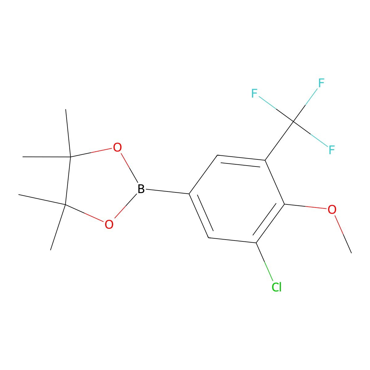 2-(3-Chloro-4-methoxy-(5-trifluoromethyl)phenyl)-4,4,5,5-tetramethyl-1,3,2-dioxaborolane molecular structure, CAS 2121512-82-9