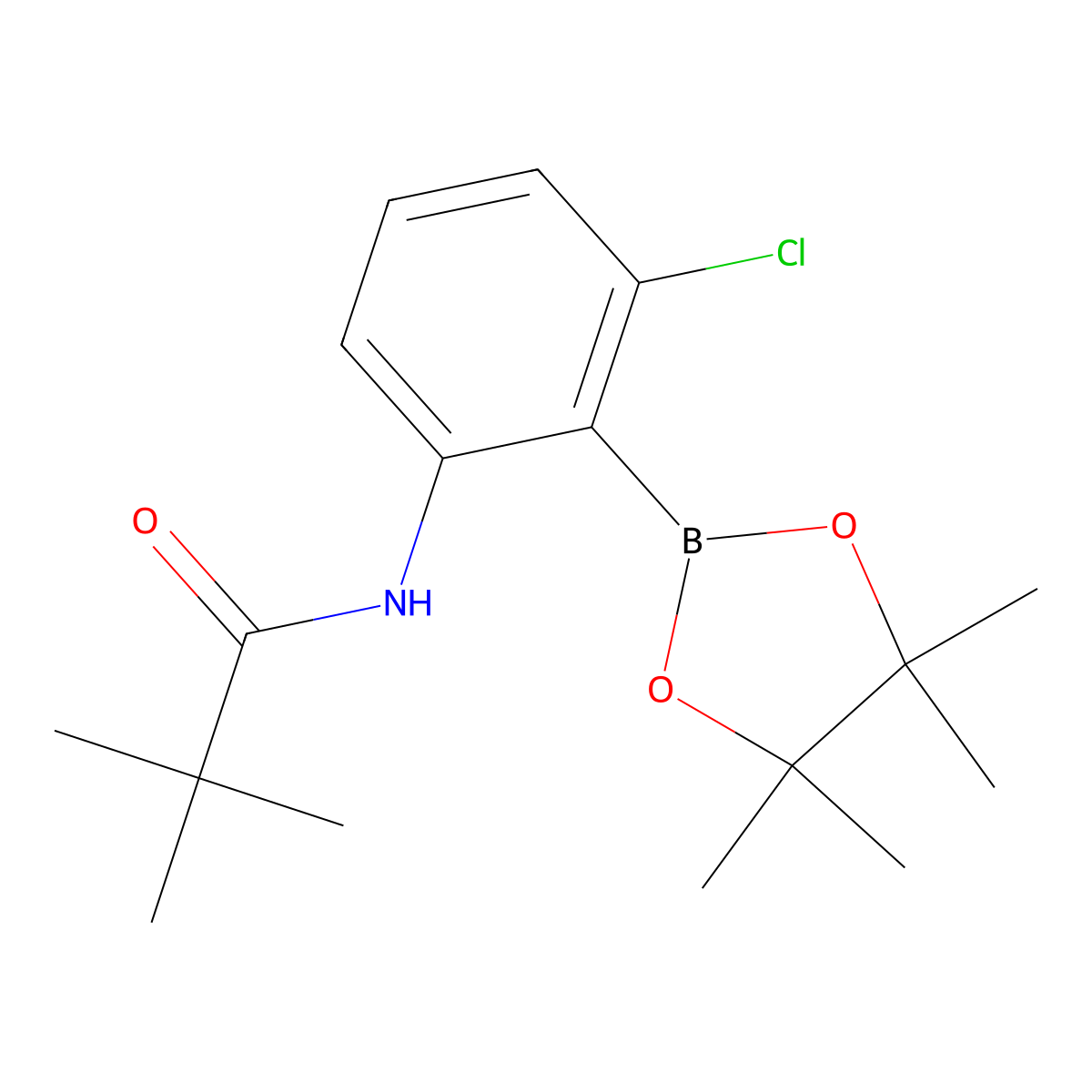 N-(3-Chloro-2-(4,4,5,5-tetramethyl-1,3,2-dioxaborolan-2-yl)phenyl)pivalamide molecular structure, CAS 2121512-86-3
