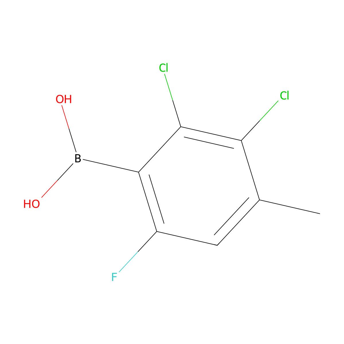 2,3-Dichloro-6-fluoro-4-methylphenylboronic acid molecular structure, CAS 2121512-91-0