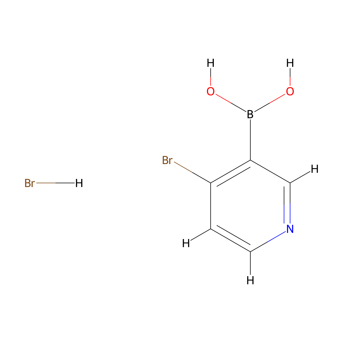 4-Bromopyridine-3-boronic acid HBr molecular structure, CAS 2121512-92-1