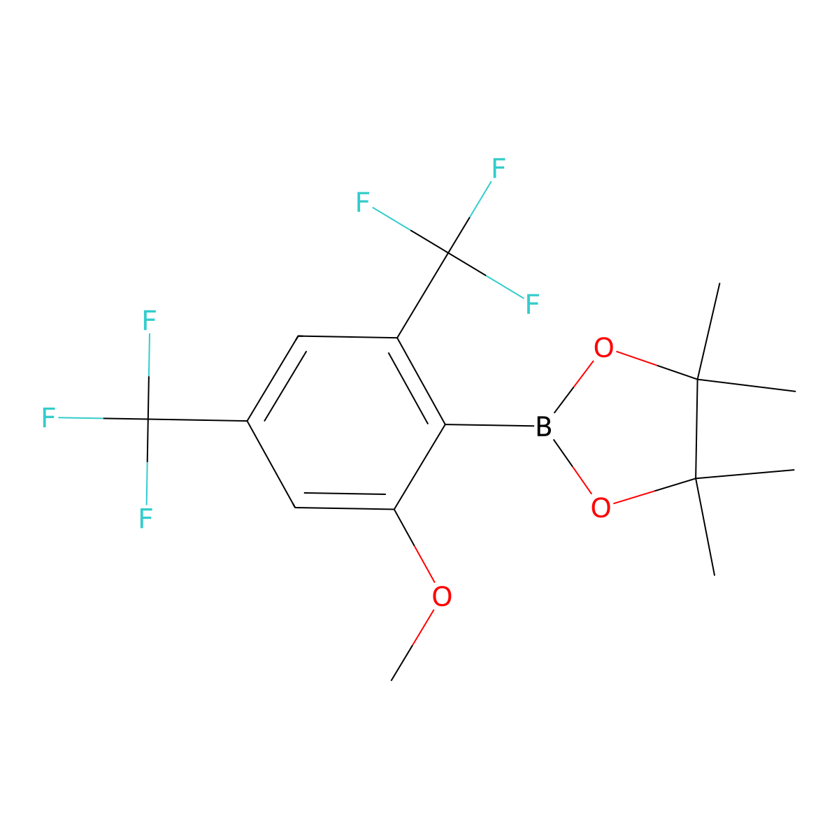 2-Methoxy-4,6-bis(trifluoromethyl)phenylboronic acid pinacol ester molecular structure, CAS 2121512-96-5