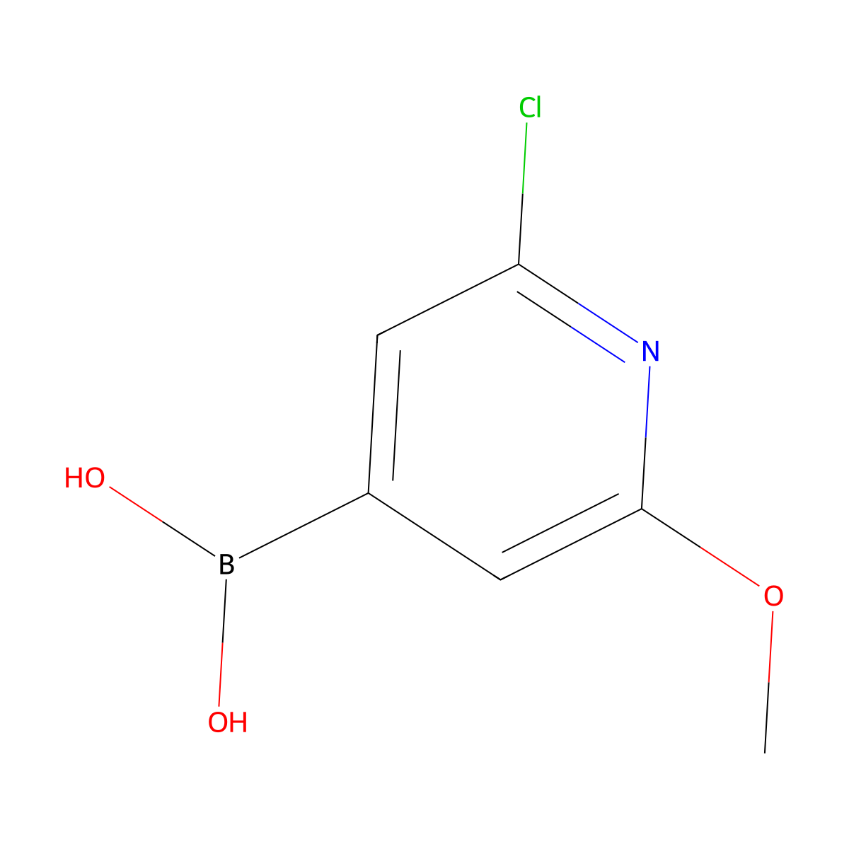 2-Chloro-6-methoxypyridine-4-boronic acid molecular structure, CAS 2121512-97-6
